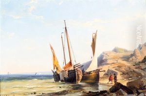 Vissersbootje In Baaitje Aan De Engelse Kust