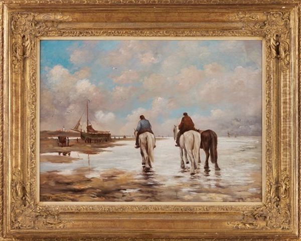 Fisherfolk On The Shore - view 1