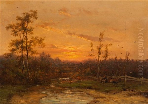 Resting Hunters At Dusk - view 1