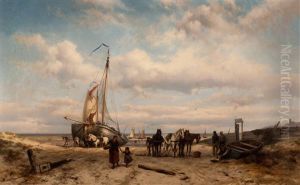 Beach Scene by Johannes Hermanus Barend Koekkoek