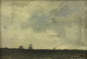 Ships Amongst Stormy Skies by Johannes Hermanus Barend Koekkoek