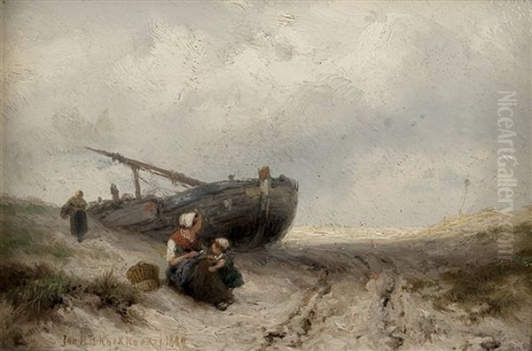 Fischerin Mit Ihrem Kind Am Strand - view 1