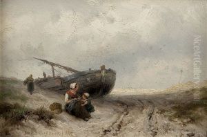 Fischerin Mit Ihrem Kind Am Strand Fischerin Mit Ihrem Kind Am Strand