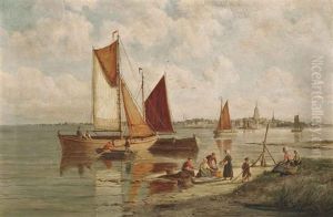 Schiedam On The Scheldt, Holland by Johannes Hermanus Barend Koekkoek
