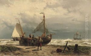 Unloading The Catch by Johannes Hermanus Barend Koekkoek