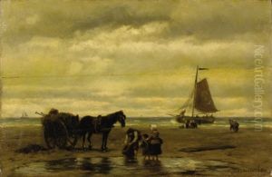 Seaweed Gatherers by Johannes Hermanus Barend Koekkoek