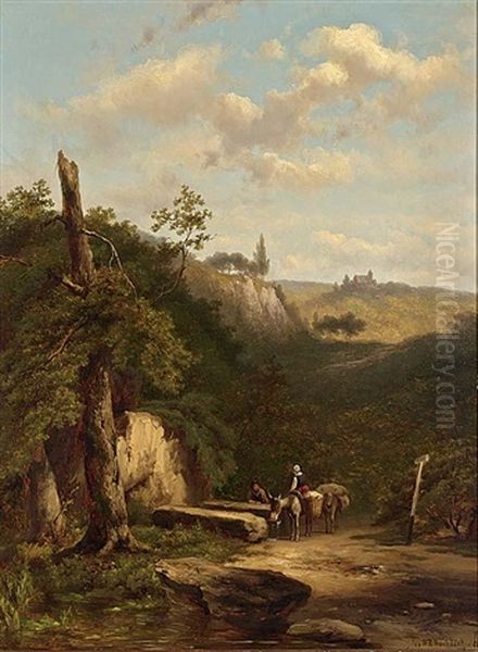 Resting Travellers In A Wooded Landscape - view 1