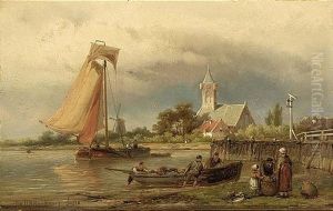 Unloading The Catch by Johannes Hermanus Barend Koekkoek