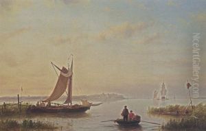 Shipping In A Calm by Johannes Hermanus Barend Koekkoek