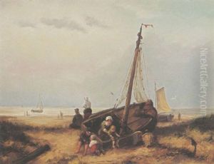 Children Playing In The Dunes by Johannes Hermanus Barend Koekkoek