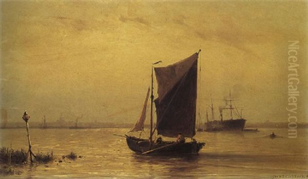 Shipping On The River Maas Near Rotterdam - view 1