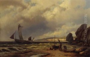 Fishermen At Work On The English Coast