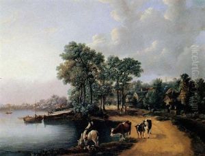 A River Landscape With Figures Loading A River Landscape With Figures Loading