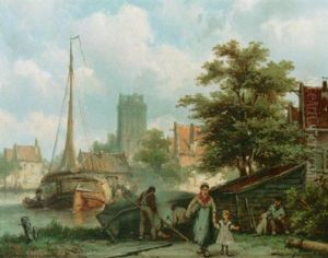 Figures Mending A Boat, Dordrecht