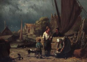 De Vissers Gezin by Johannes Hermanus Barend Koekkoek