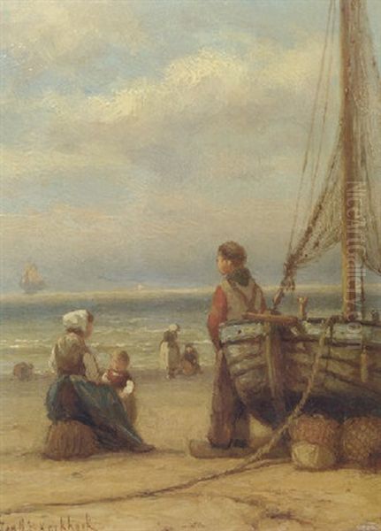 Fisherfolk On The Beach - view 1