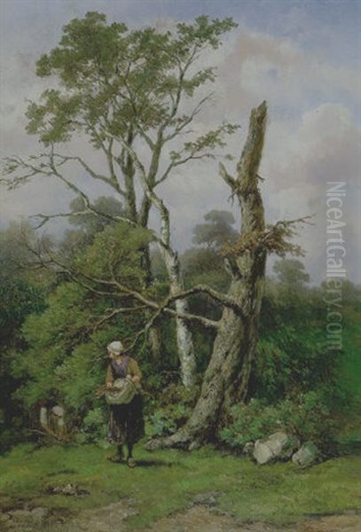 Boomrijk Landschap Met Figuren - view 1