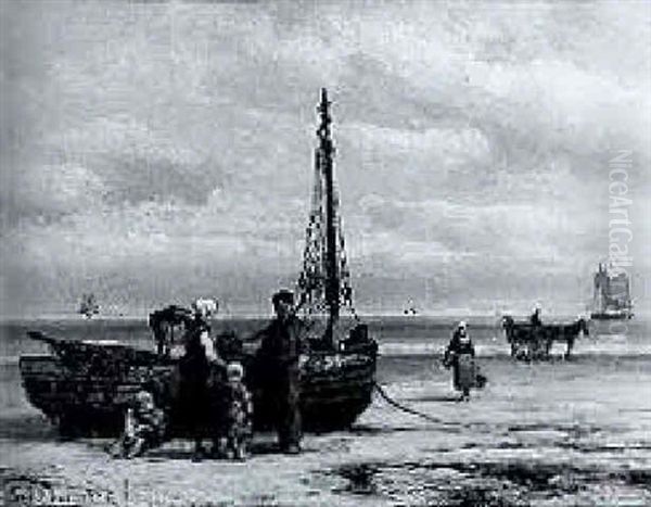 Fishing-family On A Beach - view 1