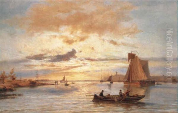 A View Of Rotterdam With Figures In A Row-boat And Other Shipping - view 1