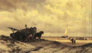 Beach Scene by Johannes Hermanus Barend Koekkoek