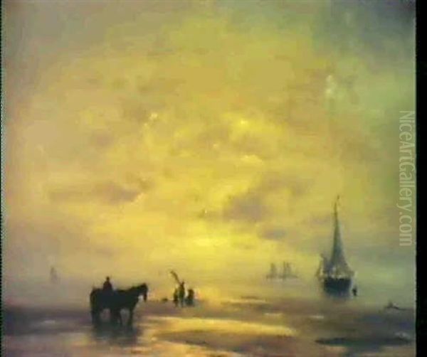 Fischer Am Strand, Sonnenuntergangsstimmung - view 1