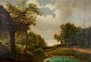 Landscape In Summer With Clouded Sky Landscape In Summer With Clouded Sky