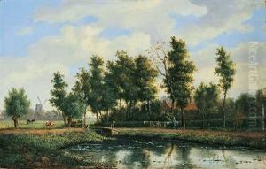 Landschaft Mit Teich by Marianus Adrianus Koekkoek