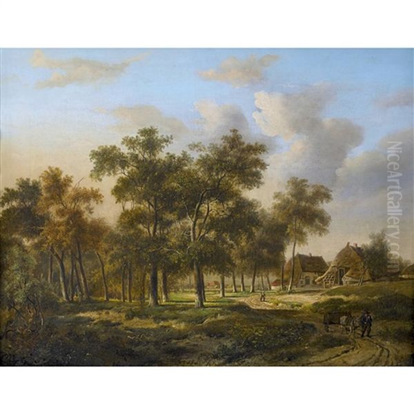 Romantische Waldlandschaft Mit Bauernhausern - view 1
