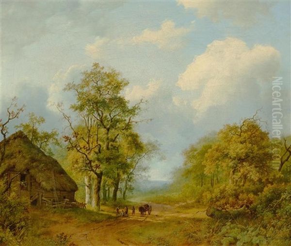 Horse And Cart Before A Farmhouse - view 1