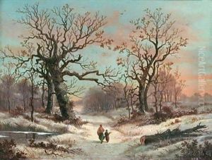 Promenade Hivernale by Marinus Adrianus Koekkoek