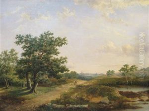 Travellers On A Road In A Rural Landscape