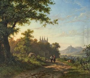 Rheinansicht Mit Blick Auf Die Apollinaris-kirche Bei Remagen Und Den Drachenfels Rheinansicht Mit Blick Auf Die Apollinaris-kirche Bei Remagen Und Den Drachenfels