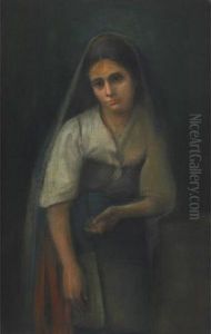 Portrait Of A Young Lady by Henri Beau