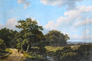 Wooded Landscape With Travellers On A Track In The Foreground Wooded Landscape With Travellers On A Track In The Foreground