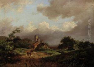 Landscape With Travelers Along A Path Landscape With Travelers Along A Path