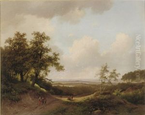 An Extensive Summer Landscape With Figures On A Path An Extensive Summer Landscape With Figures On A Path