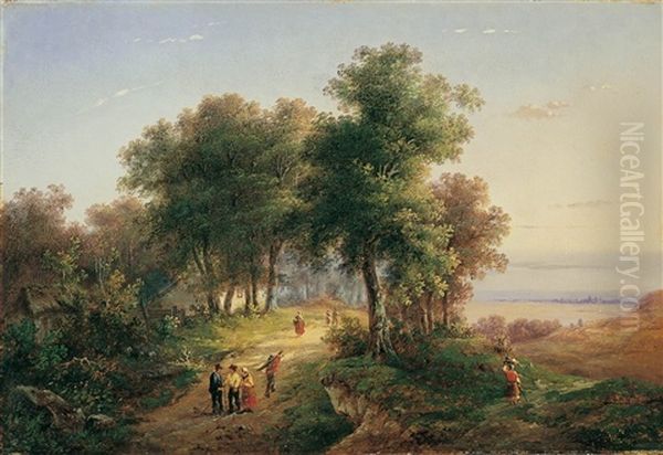 Landschaft Mit Weg Am Waldrand - view 1