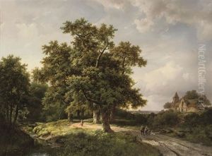 Figures On A Forest Path by Marinus Adrianus Koekkoek