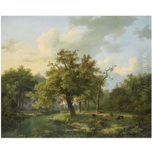 A Dutch Summer Landscape by Marinus Adrianus Koekkoek