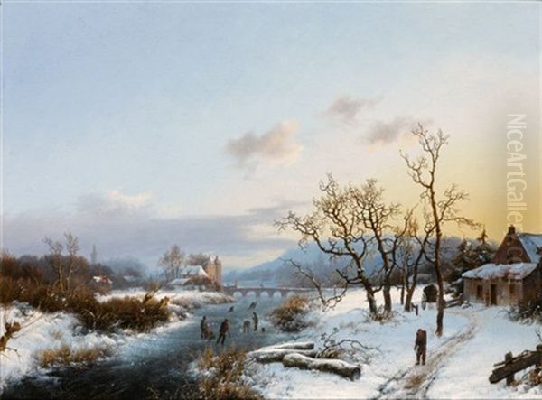 Figures In An Extensive Winter Landscape - view 1
