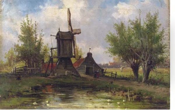 Windmill In A Dutch Landscape - view 1