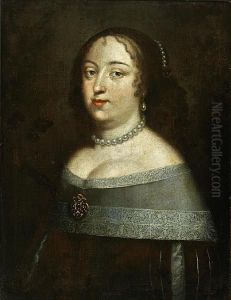 A Portrait Of A Lady, Half-length, With A Pearl Necklace