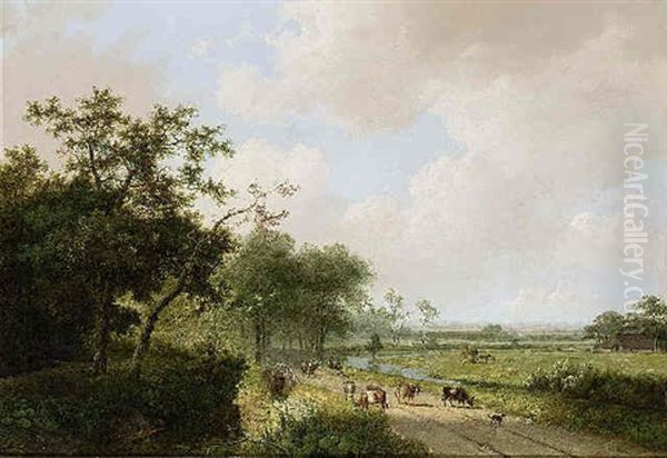 A Country Scene With Cattle - view 1