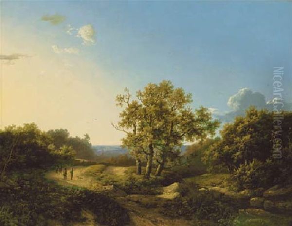 Travellers In A Wooded Landscape - view 1