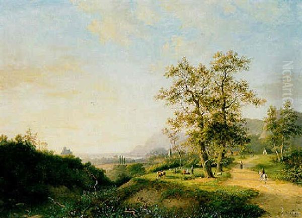 Weite Flusslandschaft Mit Einem Reiter - view 1