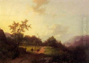 A Traveller And A Donkey On A Path