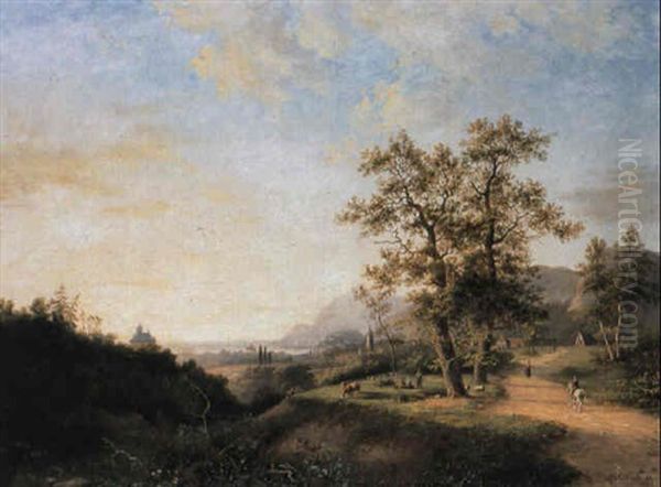 Weite Fluslandschaft Mit Einem Reiter - view 1