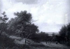 Waldlandschaft Mit Reetgedecktem Bauernhaus