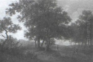 Travellers On A Wooded Path by Marinus Adrianus Koekkoek