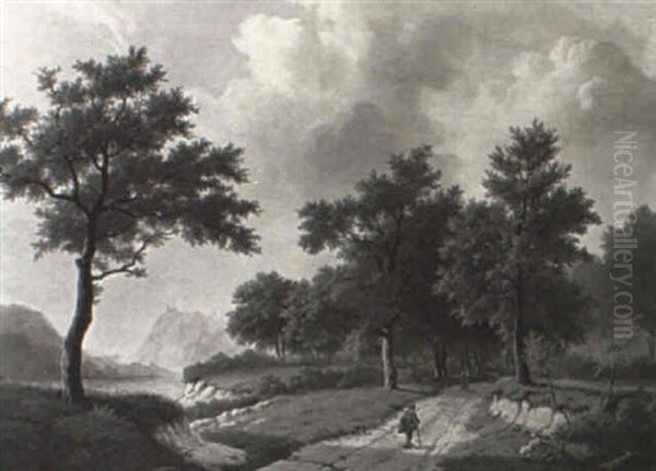 A Traveller In A Wooded Landscape - view 1